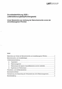 Grunsatzerklärung LkSG 2026