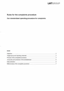 Rules for the complaints procedure 2026